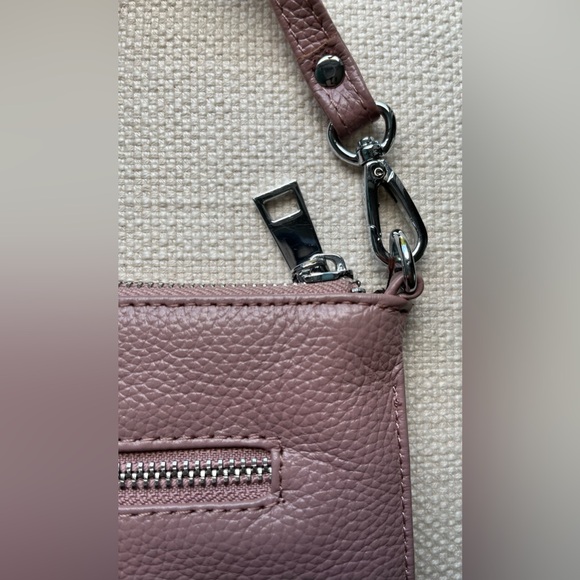 Lecxci Pebbled Leather Wristlet Clutch, Pink - Picture 6 of 13